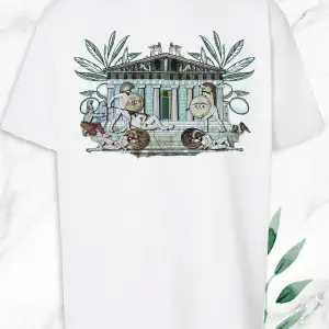 Unisex Beyaz Oversize Mitoloji Antik Kent Baskılı Tişört