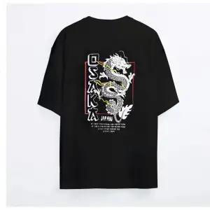 Unisex Beyaz Oversize T-shirt Baskılı Osaka Tişört