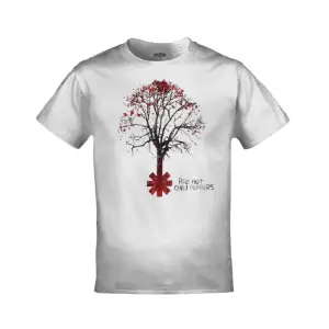 Unisex Beyaz Red Hot Chili Peppers Ağaç Baskılı