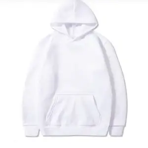 Unisex Beyaz Slim Fit Iç Komple Şardonlu Kapüşonlu Sweatshirt