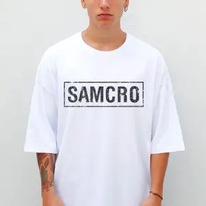 Unisex Beyaz Sons Of Anarchy Samcro Oversize Tişört