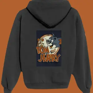 Unisex Beyaz Tom And Jerry Sırt Baskılı Sweatshirt