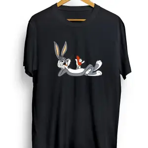 Unisex Beyaz Tom& Jerry Baskılı Oversize T-shirt