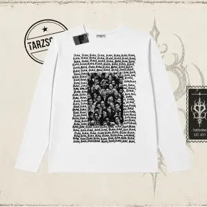 Unisex Blah Blah Blah Biskilet Yaka  Long Sleeve Beyaz