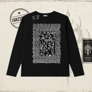 Unisex Blah Blah Blah Biskilet Yaka  Long Sleeve Beyaz