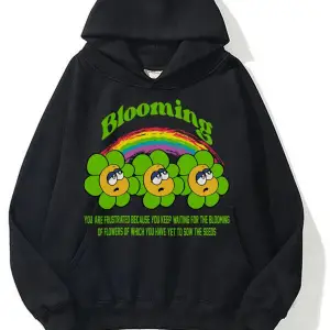 Unisex Blooming Sweatshirt Hoodie Siyah