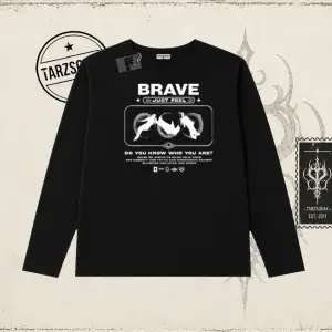 Unisex Brave Biskilet Yaka  Long Sleeve Beyaz