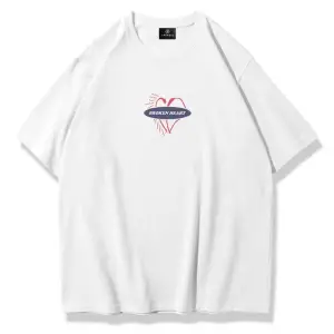 Unisex Broken Heart Tshirt Beyaz