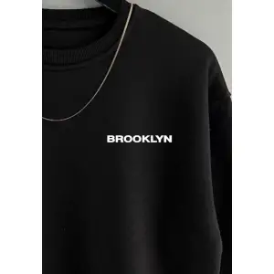 Unisex Brooklyn Yazılı Siyah