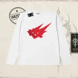 Unisex Cacti Travis Scott Biskilet Yaka  Long Sleeve Beyaz