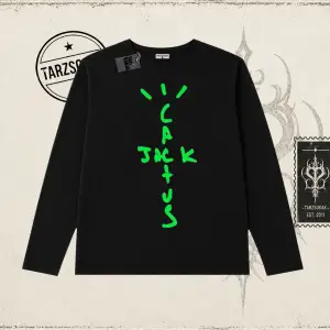 Unisex Cactus Jack Air Biskilet Yaka  Long Sleeve Beyaz