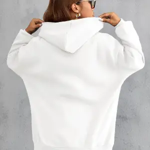 Unisex Calıfornia Baskılı Kapüşonlu Sweatshirt Beyaz