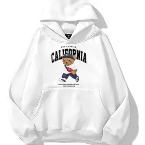Unisex California Bear Sweatshirt Beyaz