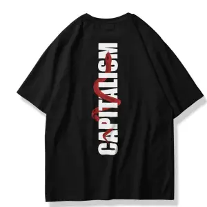Unisex Capitalism Tshirt Siyah