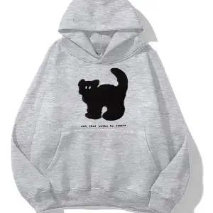 Unisex Cat That Walks By Itself Sweatshirt Gri