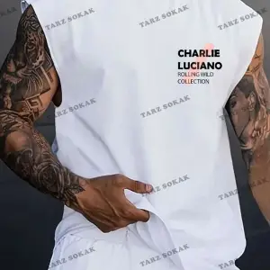 Unisex  CHARLİE LUCİANO BASKILI KOLSUZ