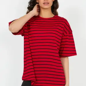 Unisex Çizgili Oversize Beyaz Siyah Tshirt Oversize