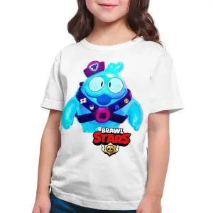 Unisex Çocuk Beyaz Brawl Stars - Squeak Dijital Baskılı T-shirt