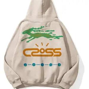 Unisex Cross Sweatshirt Hoodie Gri