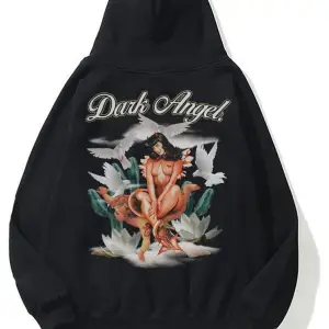 Unisex Dark Angel Sweatshirt Hoodie Siyah