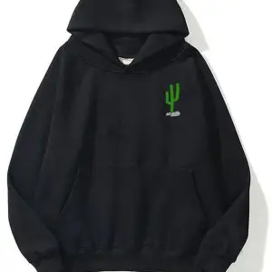 Unisex Dikenli Cactus Travis Scott Sweatshirt Hoodie Siyah