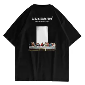 Unisex Disintegration Siyah Tshirt