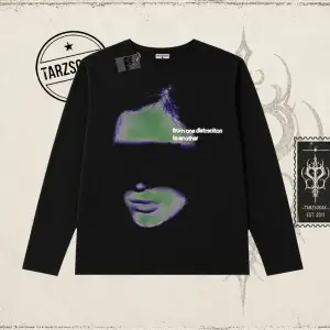 Unisex Distraction Biskilet Yaka  Long Sleeve Beyaz