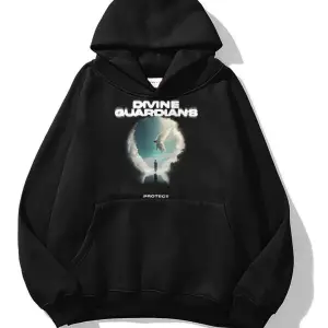 Unisex Divine Guardians Sweatshirt Hoodie Siyah