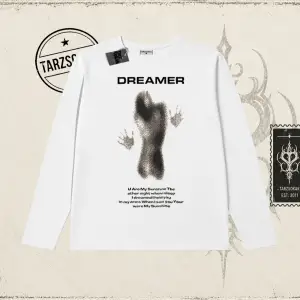 Unisex Dreamer Biskilet Yaka  Long Sleeve Beyaz