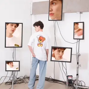 Unisex Drew Bear Beyaz Tshirt