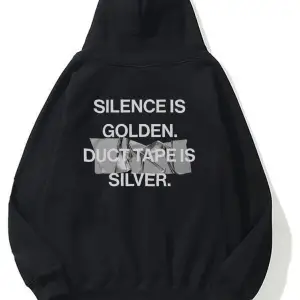 Unisex Duct Tape Sweatshirt Hoodie Siyah