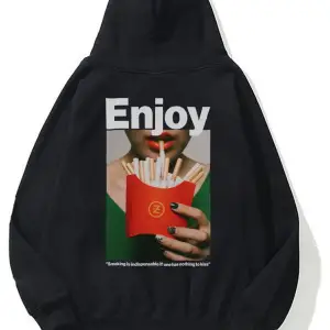 Unisex Enjoy Sweatshirt Hoodie Siyah