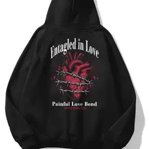Unisex Entagled in Love Sweatshirt Siyah