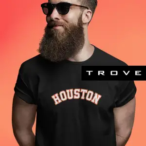 Unısex Erkek Kadın Abd Houston Teksas Baskılı % 100 Pamuk T-shirt