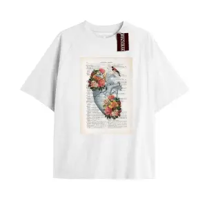 Unisex Erkek/kadın Kalp Kaburga T-shirt Siyah Kod 68