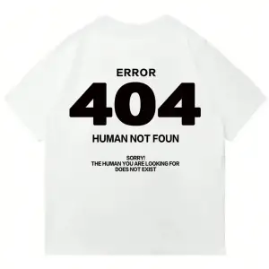 Unisex Error 404 Not Foun Baskılı Oversize %100 Pamuk