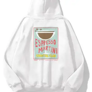 Unisex Espresso Martini Poster Sweatshirt Beyaz