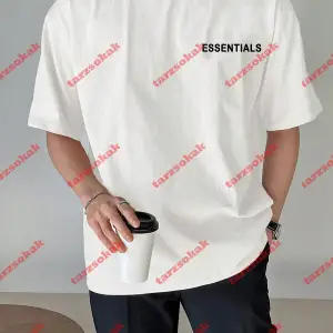 Unisex Essentials 303 Kısa kollu bisiklet yaka  Beyaz Tshirt