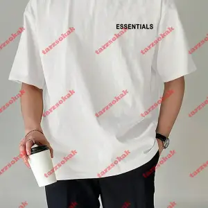 Unisex Essentials 303 Kısa kollu bisiklet yaka  Beyaz Tshirt