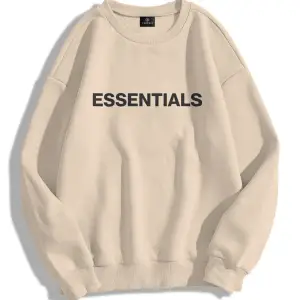 Unisex Essentials Bisiklet Yaka Sweatshirt Beyaz