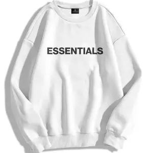 Unisex Essentials Bisiklet Yaka Sweatshirt Beyaz
