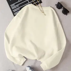 Unisex Essentials Yazı Baskılı Bisiklet Yaka Sweatshirt Beyaz