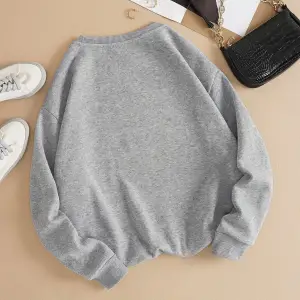 Unisex Essentials Yazı Baskılı Bisiklet Yaka Sweatshirt Beyaz