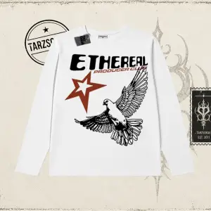 Unisex Ethereal Biskilet Yaka  Long Sleeve Beyaz