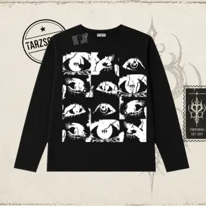 Unisex Eyes World Wide Biskilet Yaka  Long Sleeve Beyaz