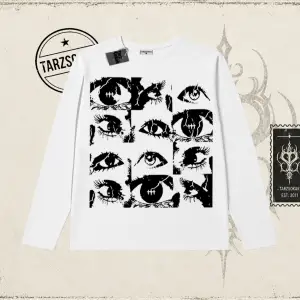 Unisex Eyes World Wide Biskilet Yaka  Long Sleeve Beyaz