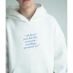 Unisex Fall In Love Sweatshirt Hoodie Beyaz