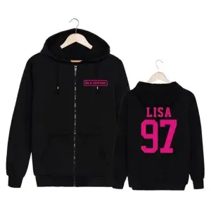 Unisex Fermuarlı Blackpink Hoodie Model