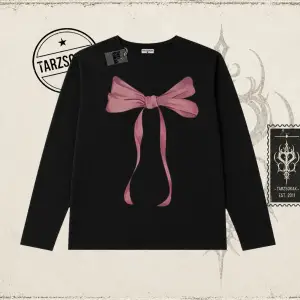 Unisex Fiyonk Kurdele Biskilet Yaka  Long Sleeve Beyaz