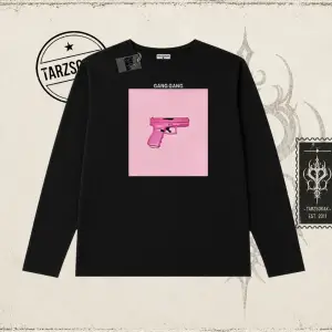 Unisex Gang Gang Biskilet Yaka  Long Sleeve Beyaz